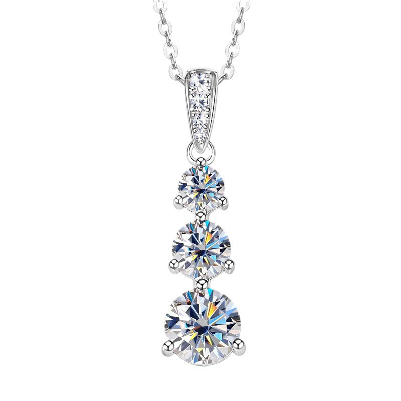 Sparkling Moissanite Waterfall Necklace