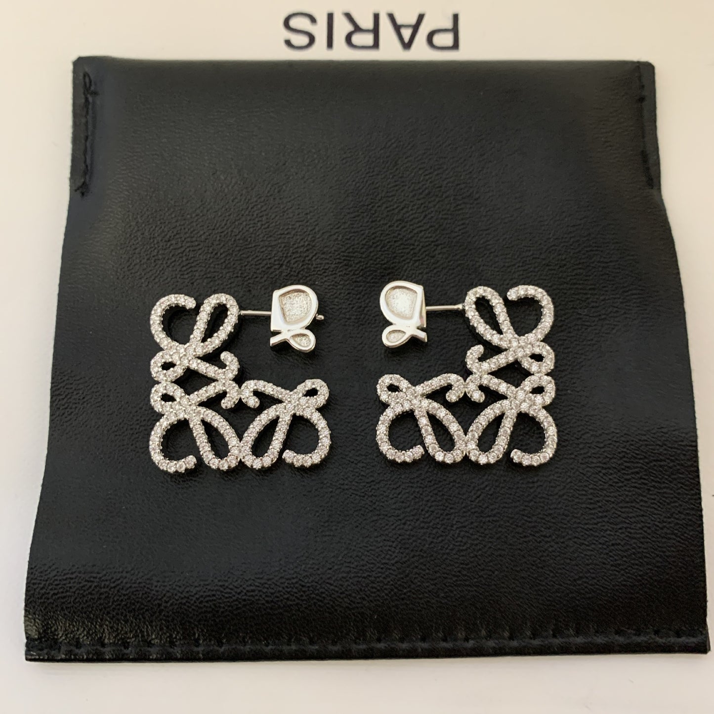 LOEWE Geometric Hollow Diamond Stud Earrings for Women