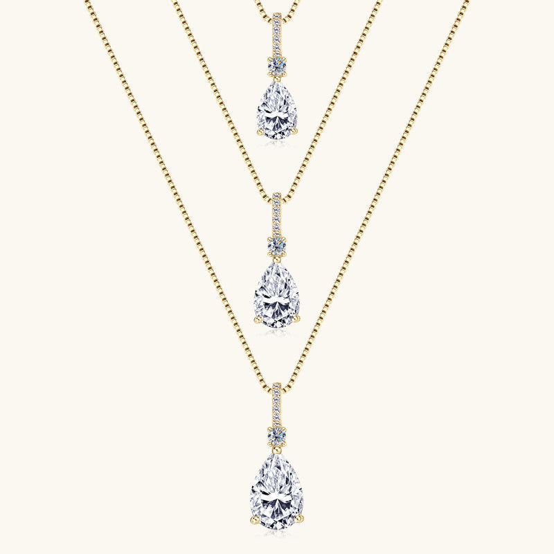 Moissanite Teardrop Pendant Necklace