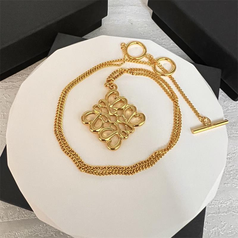LOEWE Hollow Square Design Necklace Unisex