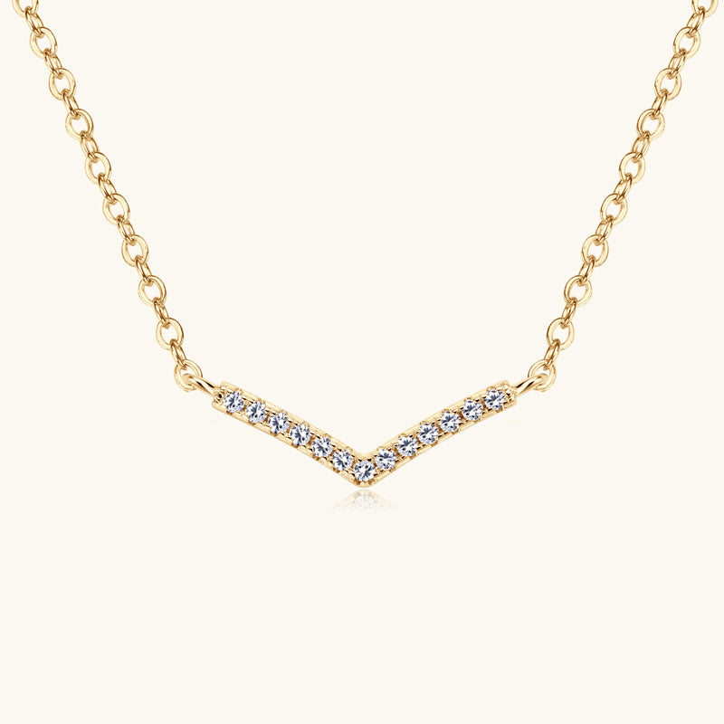 Sparkling Moissanite V Necklace