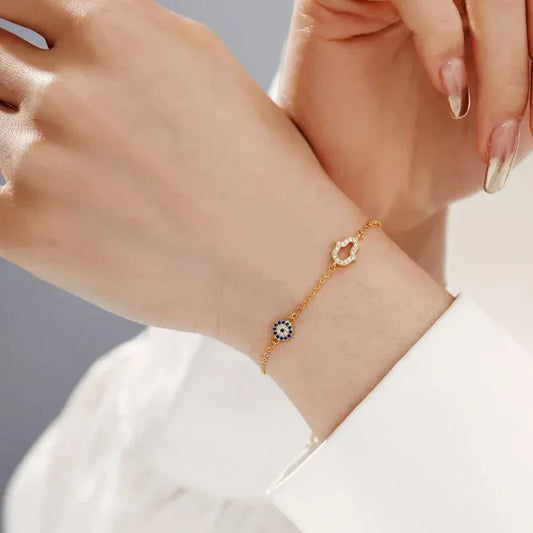 Hamsa Hand and Evil Eye Bracelet - JIMMY JEWELRY 01