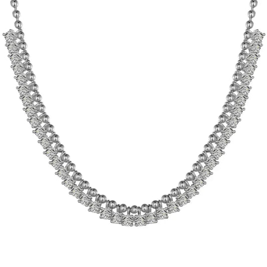 Zirconia Pendant Dewdrop Gypsophila Tassel Necklace - JIMMY JEWELRY 01