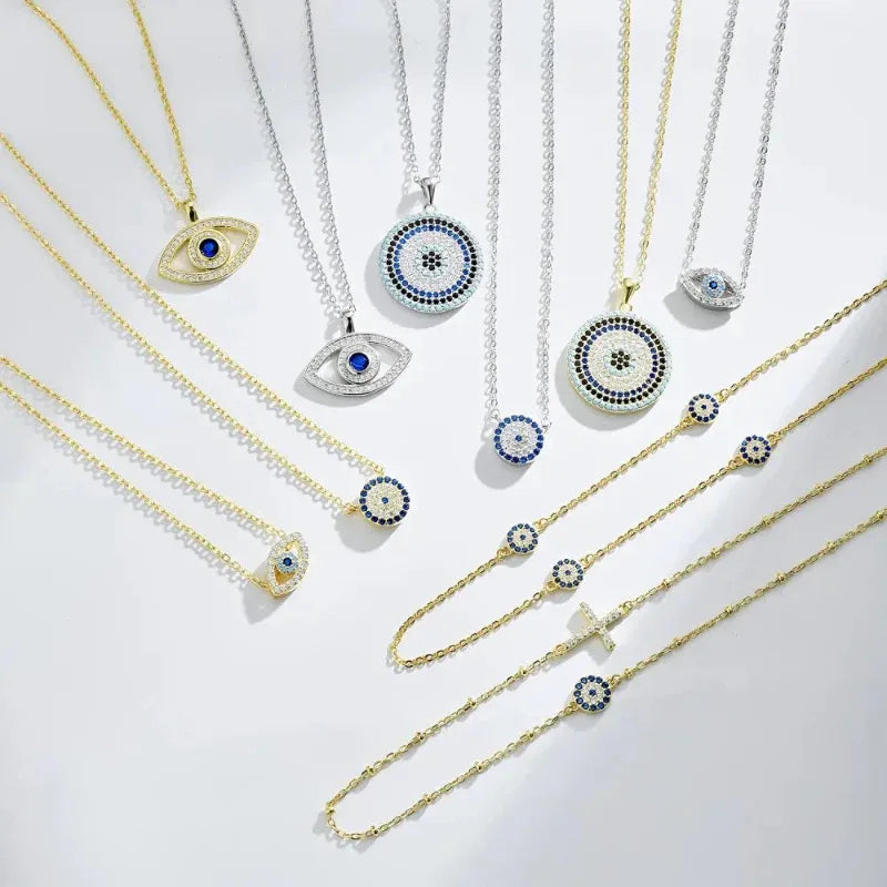 Round Devil Eye Shaped Necklace For Women - JIMMY JEWELRY 01