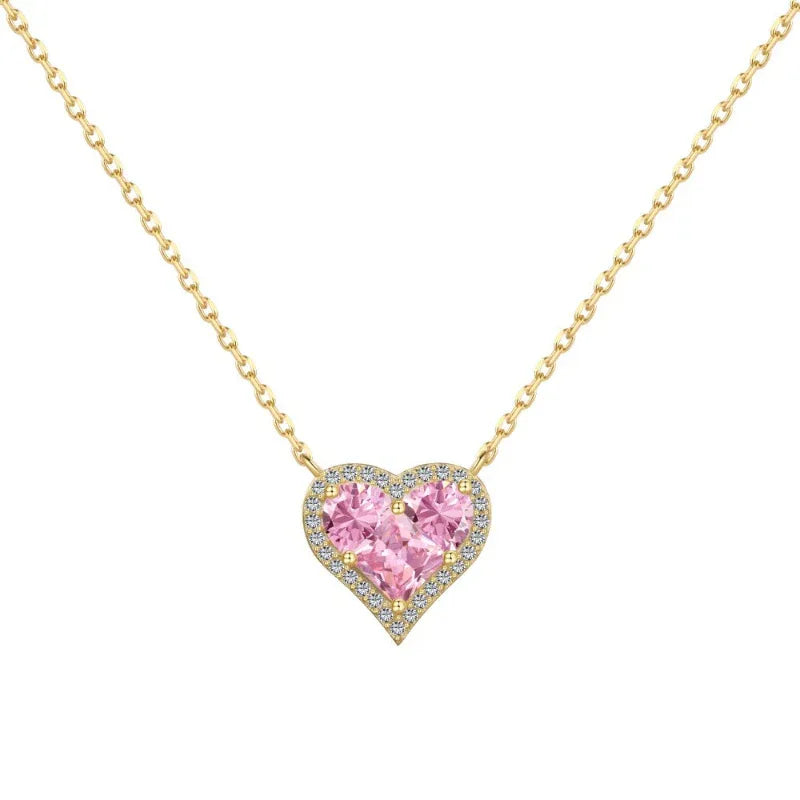 Gold Heart Diamond Pendant Necklace - JIMMY JEWELRY 01