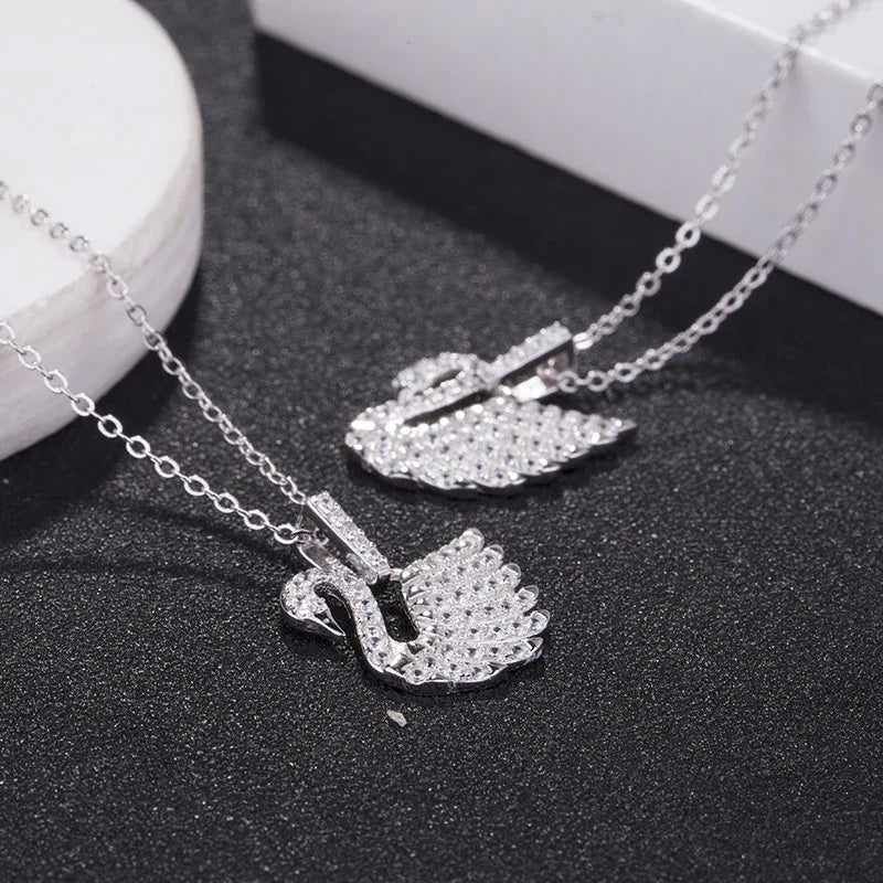 swarovski dancing swan necklace - JIMMY JEWELRY 01