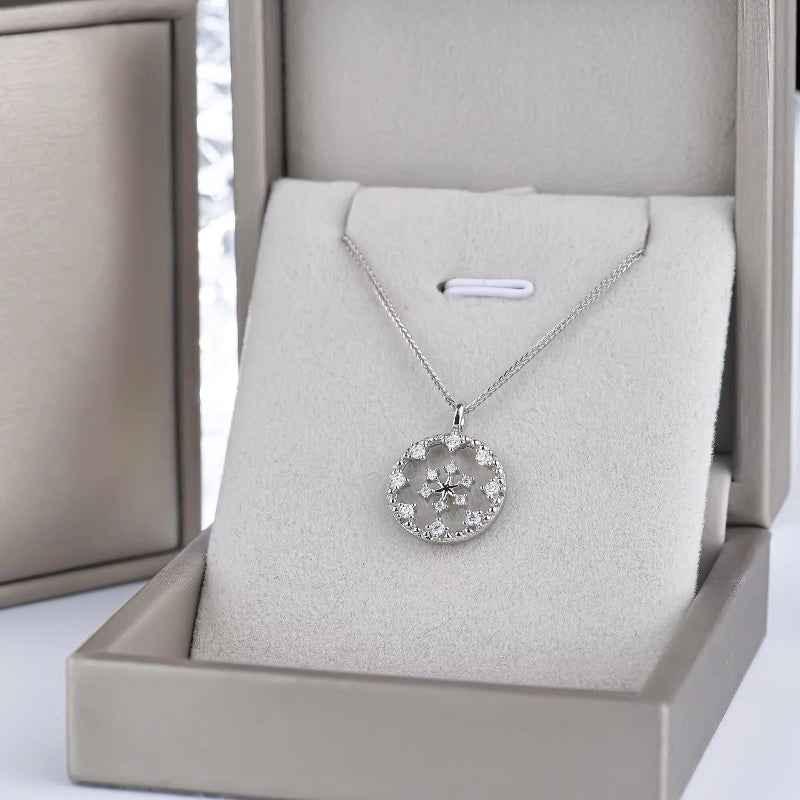 Circle Star Diamonds Necklace - JIMMY JEWELRY 01