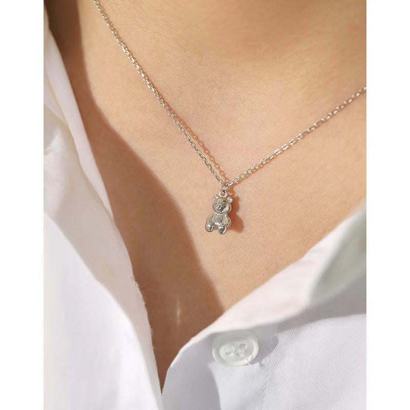 Diamond Bear Necklace (assuming the clear stones are diamonds or similar)