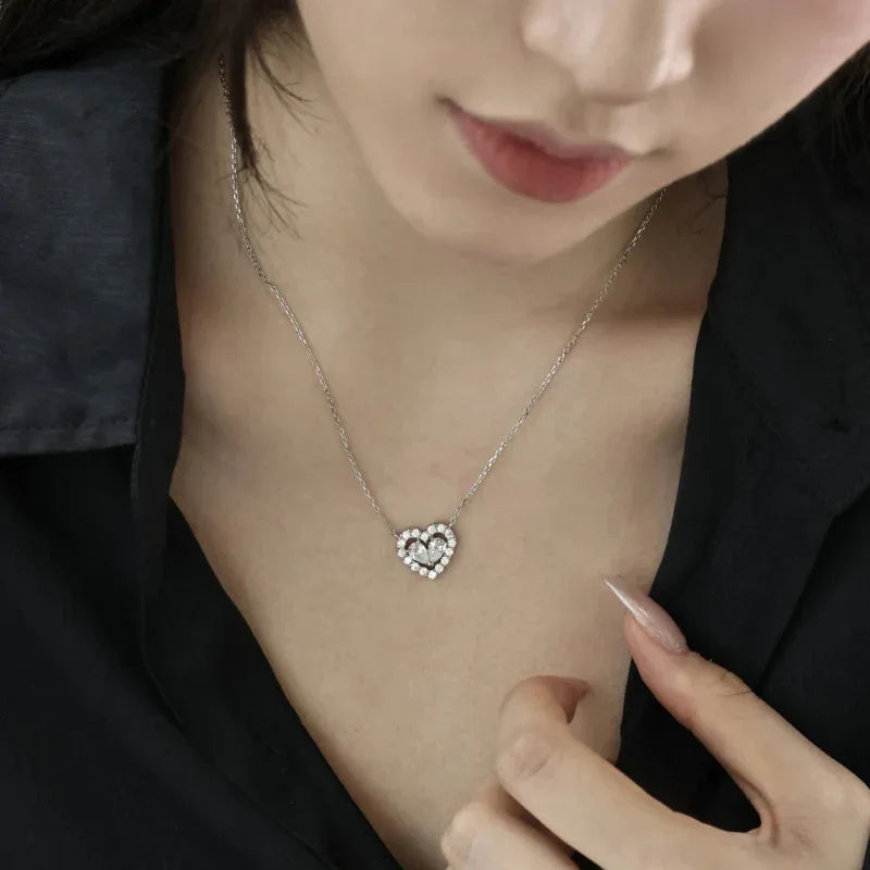 New Design Hollow Pink Heart Pendant Necklaces - JIMMY JEWELRY 01