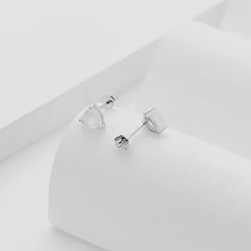 sterling silver crystal stud earrings - JIMMY JEWELRY 01