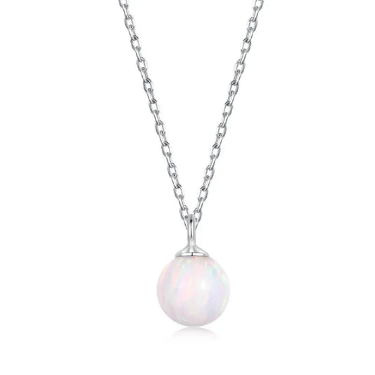 Chain Necklace With Opal Stone - JIMMY JEWELRY 01