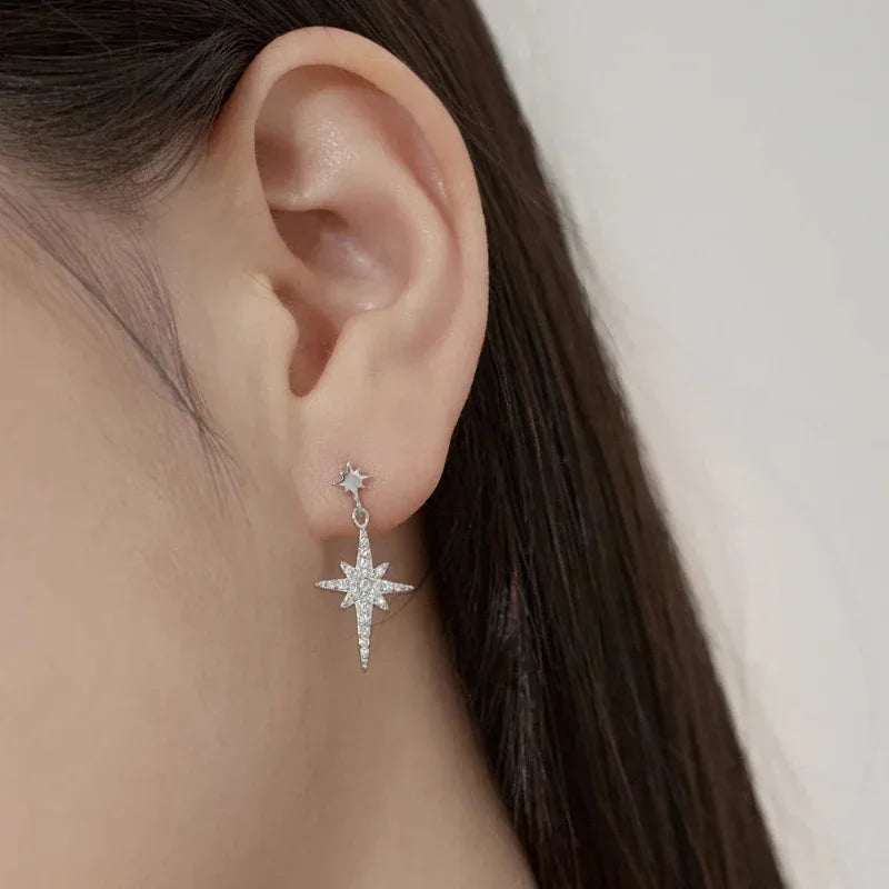 Crescent Octet Dissymmetry Dangle Stud Earrings - JIMMY JEWELRY 01