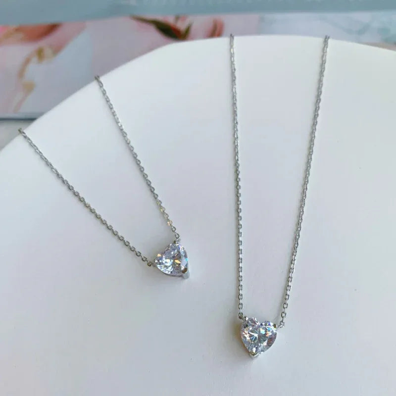 Rhodium heart pendant necklace jewelry - JIMMY JEWELRY 01