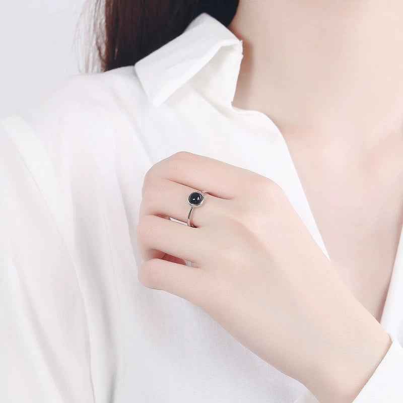 Black Onyx Open Ring