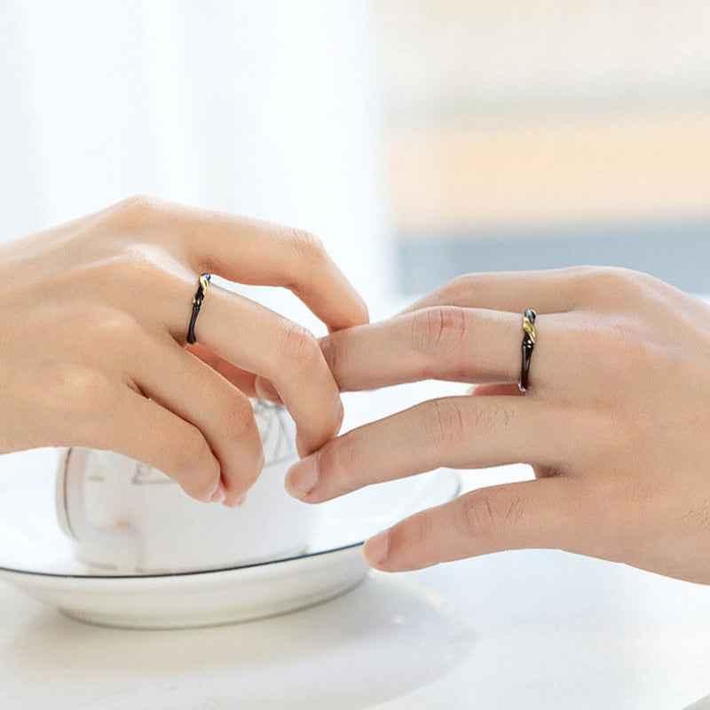 Intertwined Bamboo Couple Rings - Unique Eco-Friendly Love Bands - JIMMY JEWELRY 01