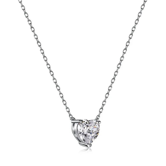 Rhodium heart pendant necklace jewelry - JIMMY JEWELRY 01