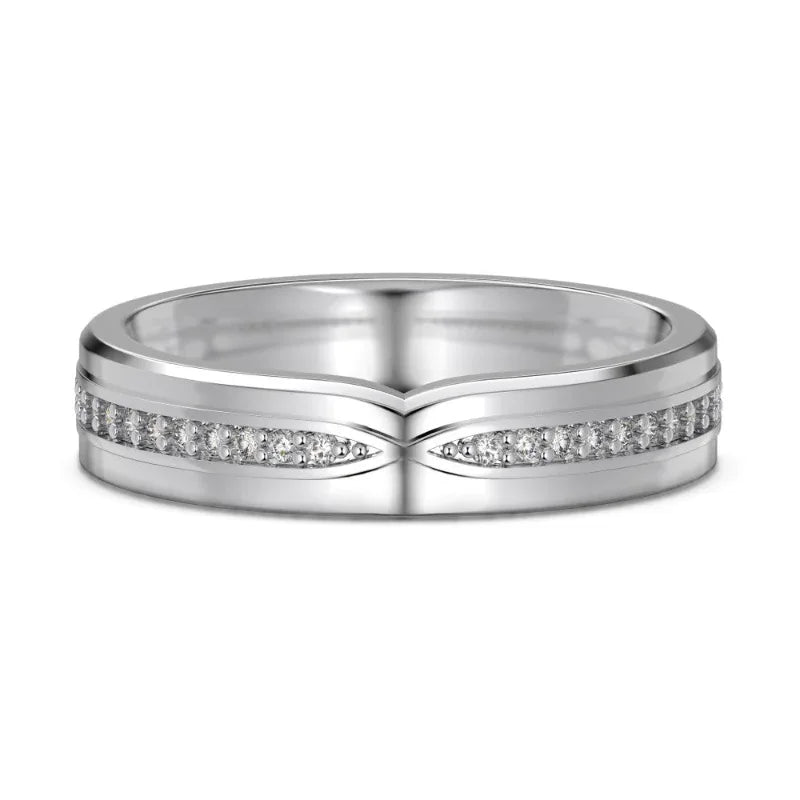 Champagne Cross Line Eternity Band 5A Zircon Lover Couple Rings - JIMMY JEWELRY 01