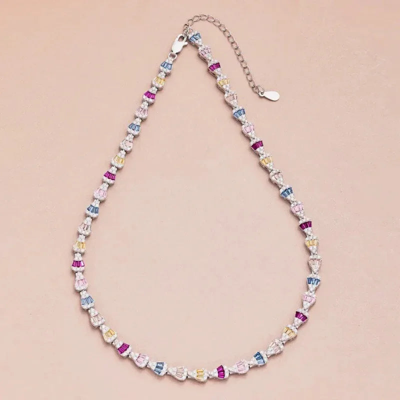 Colorful Full Diamond 5A Zirconia Tennis Necklaces - JIMMY JEWELRY 01