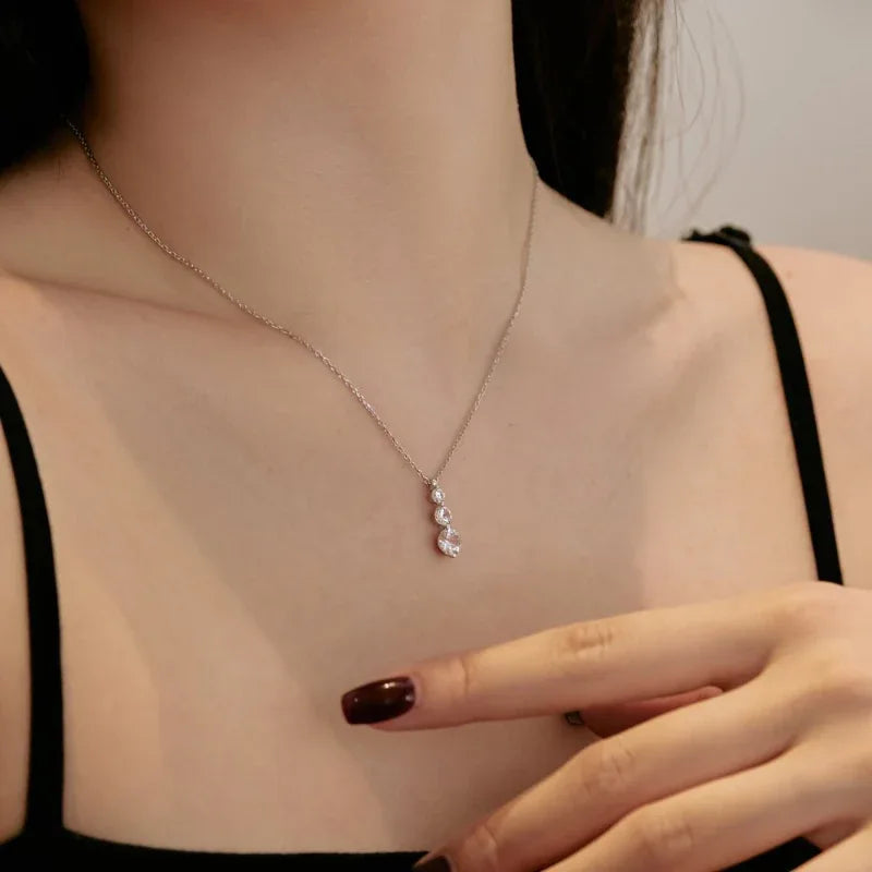 Three Round Cubic Zirconia Women Necklaces - JIMMY JEWELRY 01