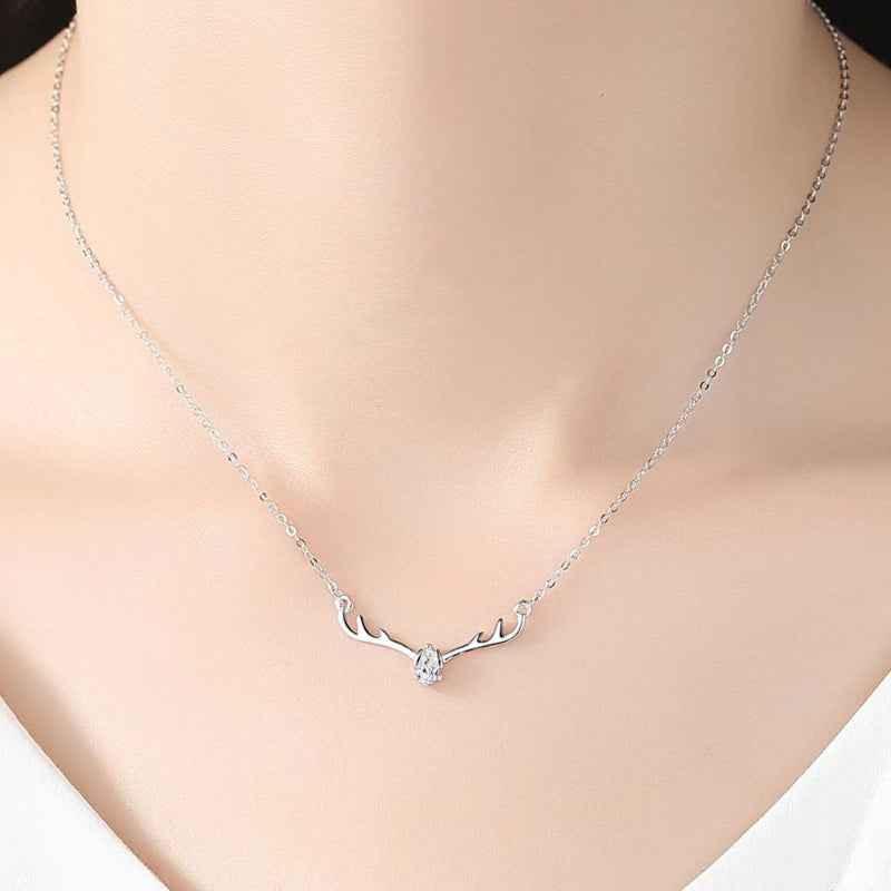 pink diamond antler necklace - JIMMY JEWELRY 01