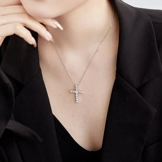 925 Diamond Cross Necklaces For Women - JIMMY JEWELRY 01