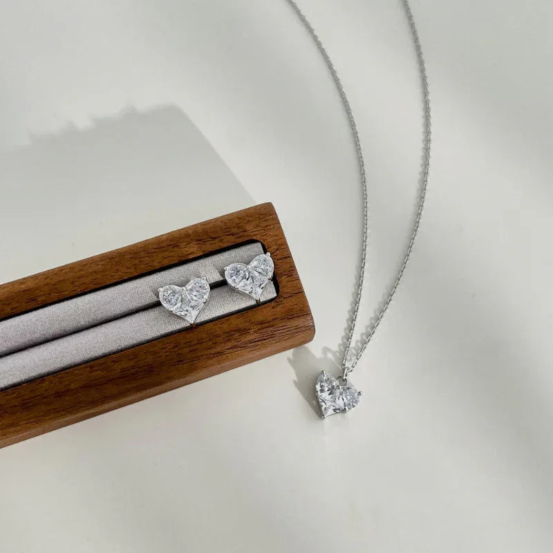 dainty diamond heart necklace - JIMMY JEWELRY 01