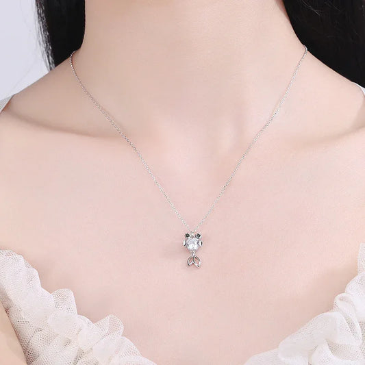 Sparkling CZ Fish Pendant Necklace - JIMMY JEWELRY 01