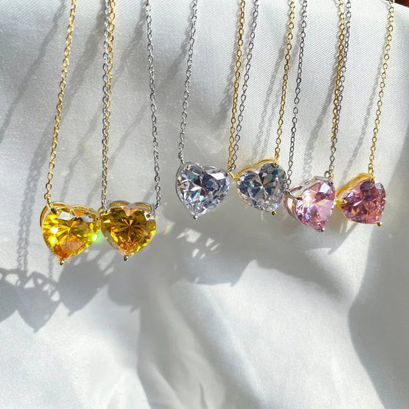 Trendy Heart Shape Engagement Necklace - JIMMY JEWELRY 01