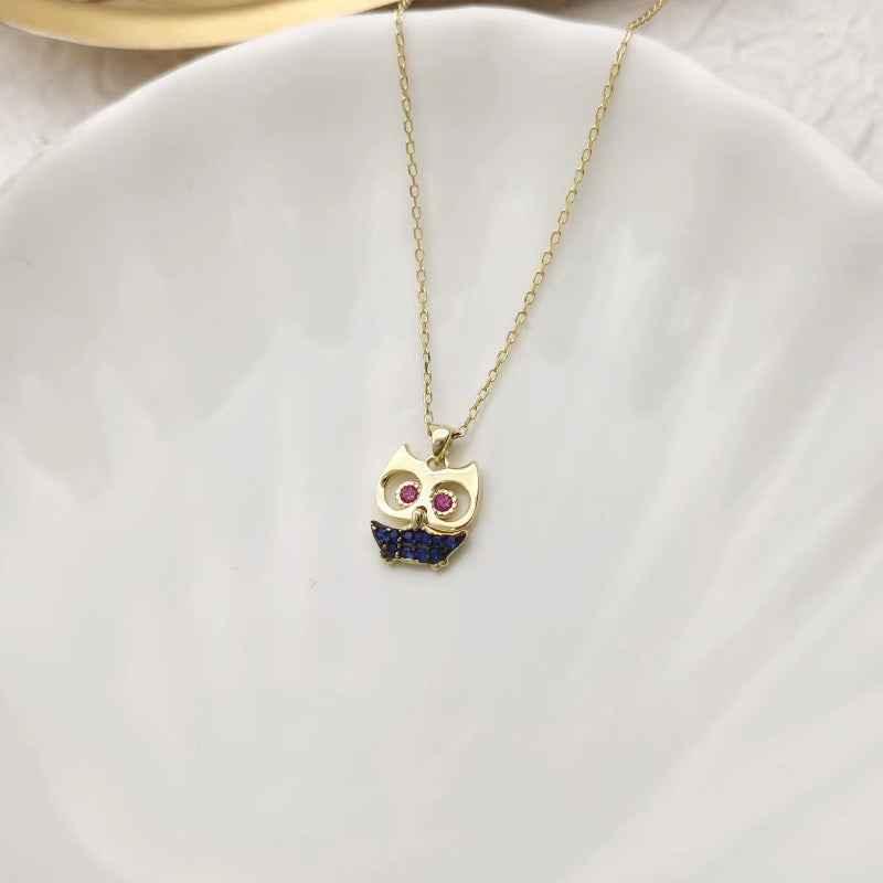 owl necklace silver - JIMMY JEWELRY 01