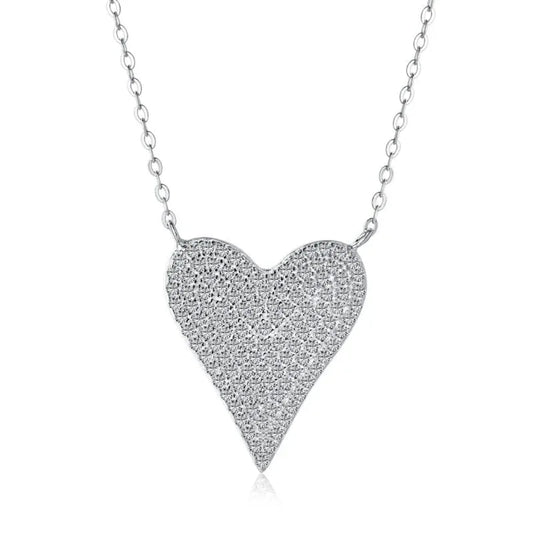 925 Sterling Sliver Heart Tennis Necklaces - JIMMY JEWELRY 01