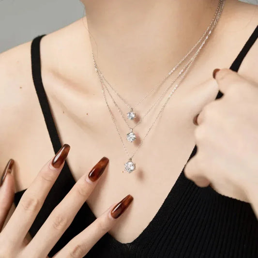Solitaire 5A Zirconia Jewelry Pendant Necklace - JIMMY JEWELRY 01