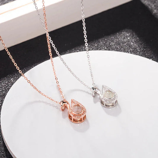 diamond swan necklace - JIMMY JEWELRY 01