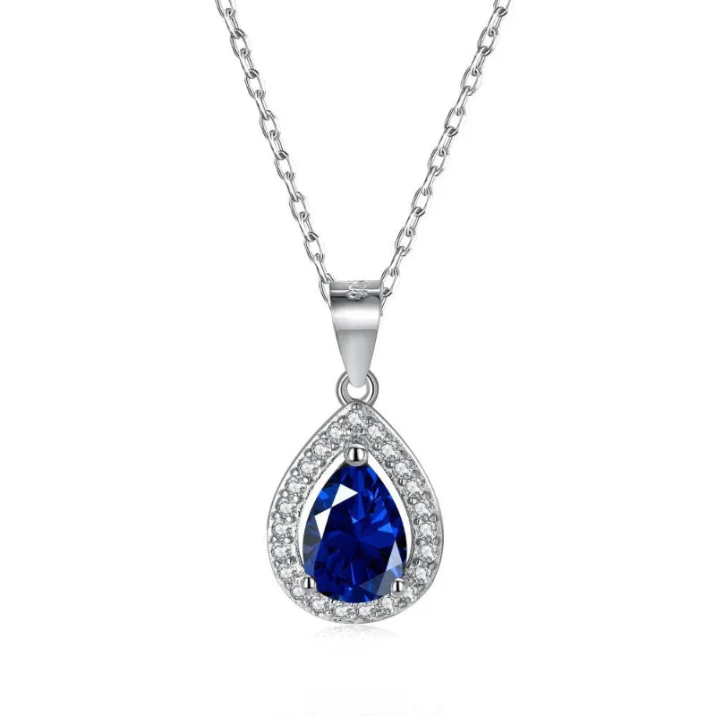 solitaire pear diamond necklace - JIMMY JEWELRY 01