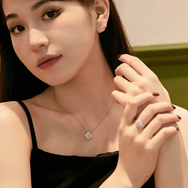 Decoration Square 8A Zirconia Pendant Necklace - JIMMY JEWELRY 01