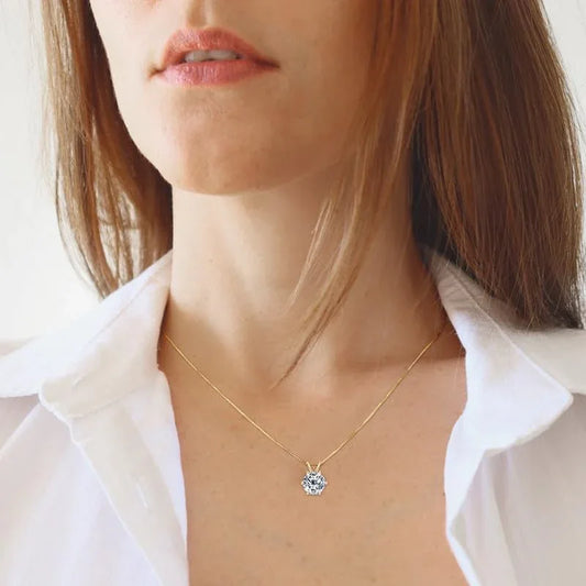 Moissanite Pendant Necklace Sterling Silver - JIMMY JEWELRY 01