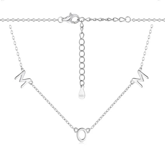 Cute 925 Silver Personalized Mom Shaped Pendant Necklace - JIMMY JEWELRY 01