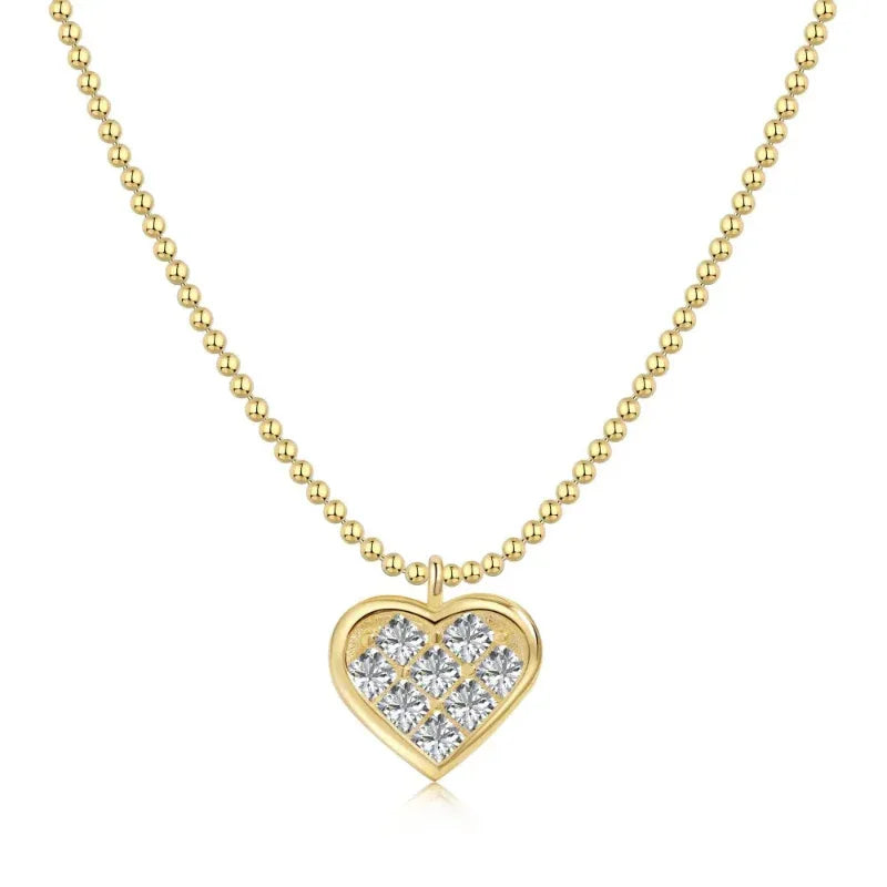 Heart Love Cubic Zirconia Necklace - JIMMY JEWELRY 01