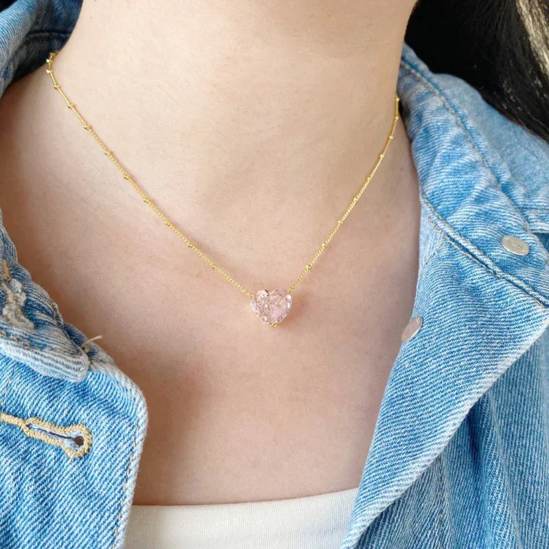 Heart Shape Diamond Necklace - JIMMY JEWELRY 01