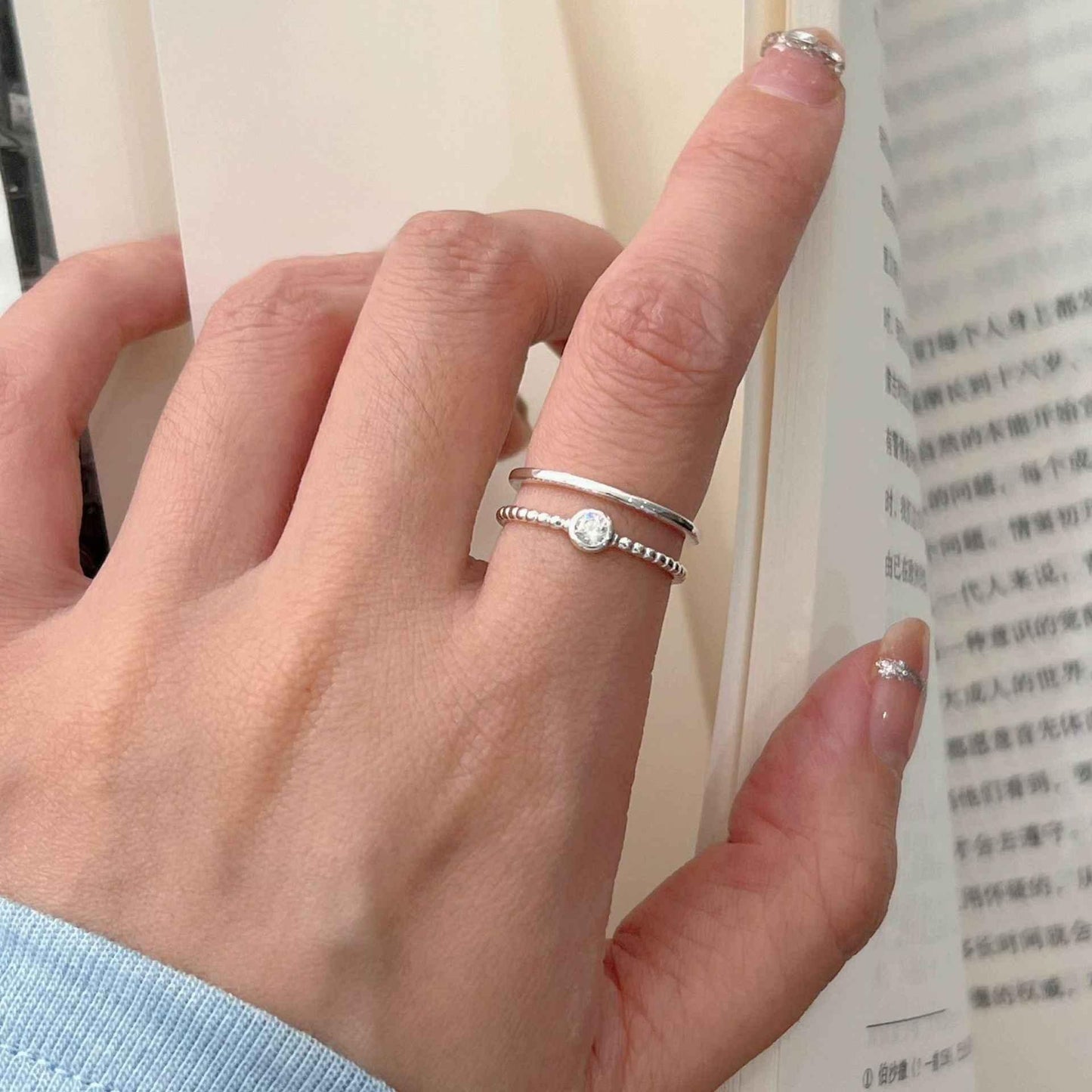 Layered Open Band CZ Ring - JIMMY JEWELRY 01
