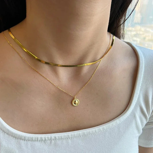 925 Sterling Silver Choker coin stack chains necklaces - JIMMY JEWELRY 01