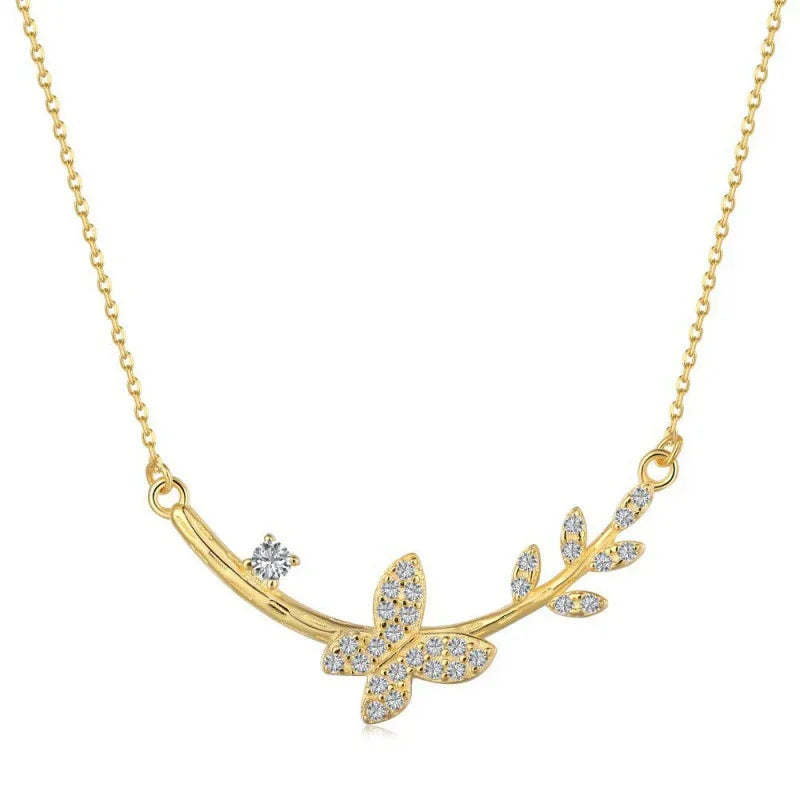 Butterfly Sterling Silver Choker Necklace - JIMMY JEWELRY 01