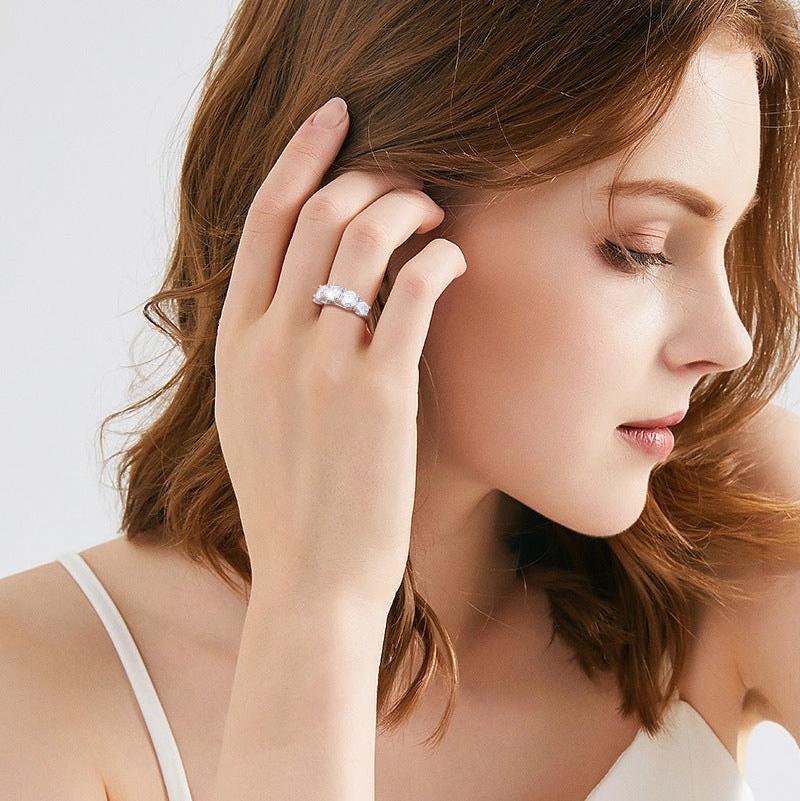 Fixed Length 24mm Moissanite Ring