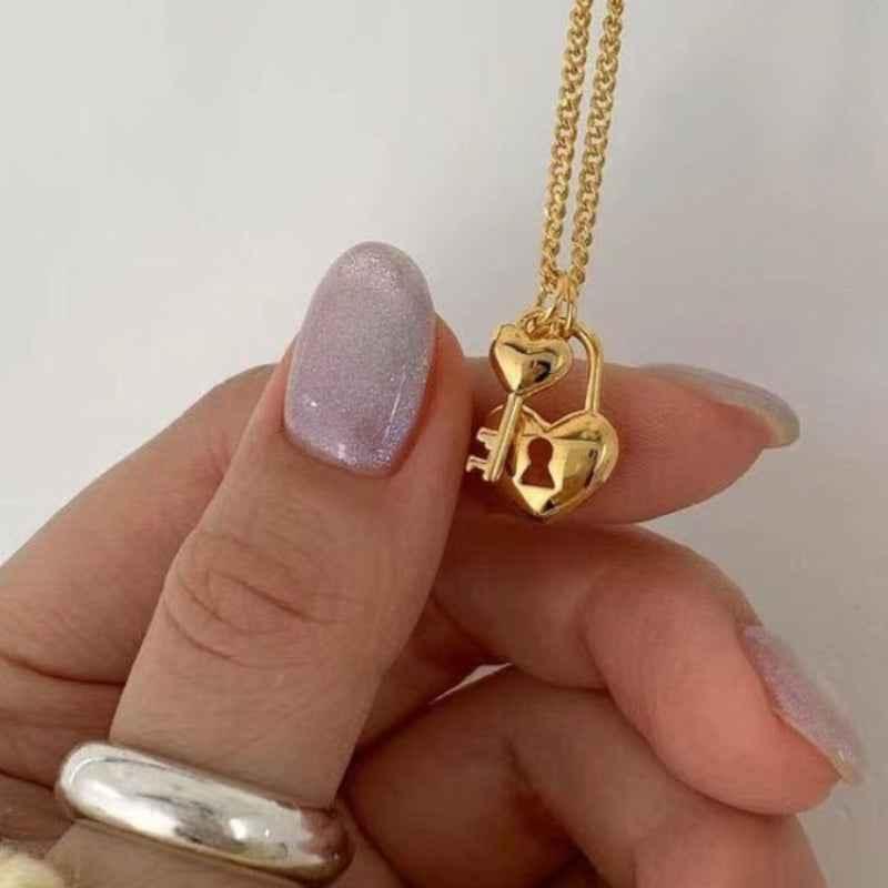 heart lock and key necklace - JIMMY JEWELRY 01