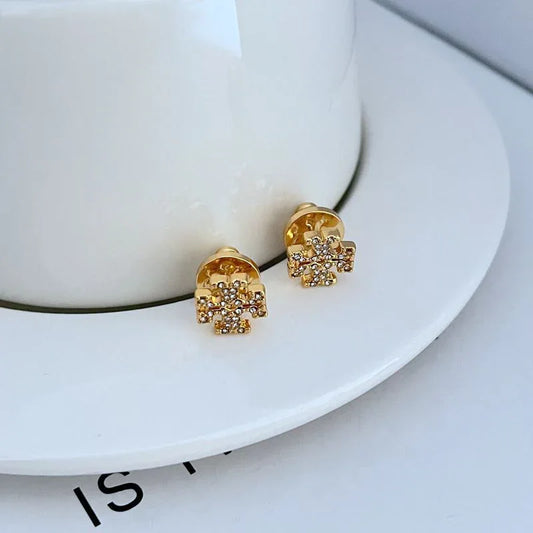Tory Burch Kira Pave Stud Earrings - JIMMY JEWELRY 01