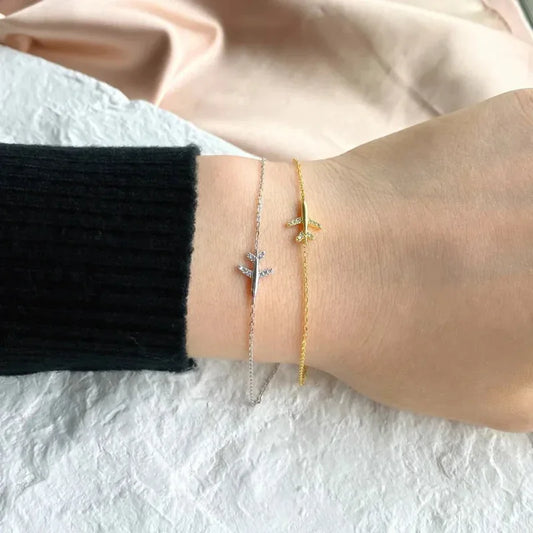 Link Charm Airplane Bracelet - JIMMY JEWELRY 01