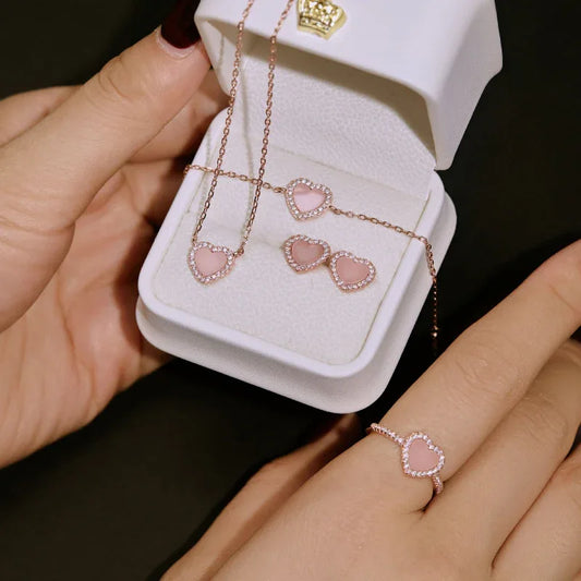 enamel heart pendant necklace - JIMMY JEWELRY 01