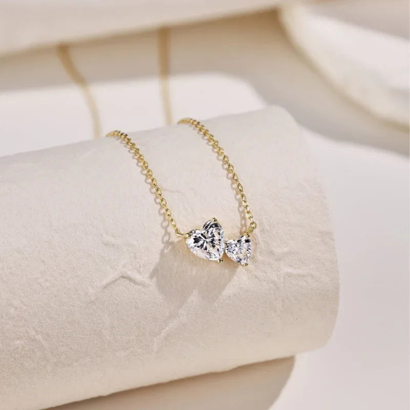 Double Heart Shape Necklaces - JIMMY JEWELRY 01