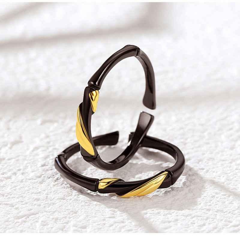 Intertwined Bamboo Couple Rings - Unique Eco-Friendly Love Bands - JIMMY JEWELRY 01