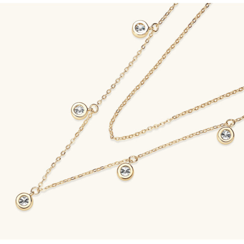 Cascading Moissanite Cluster Necklace