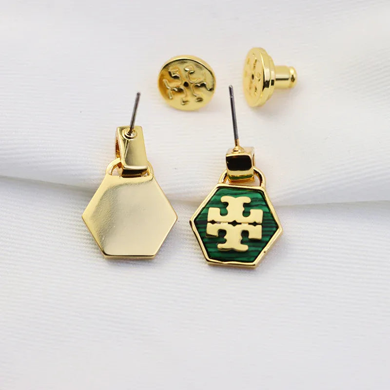 Tory Burch Hexagon Pearl Stud Earrings - JIMMY JEWELRY 01